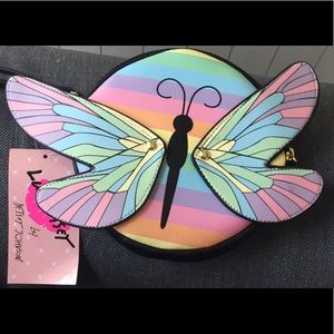 Betsy Johnson Rainbow Butterfly Clutch/Coin Purse!